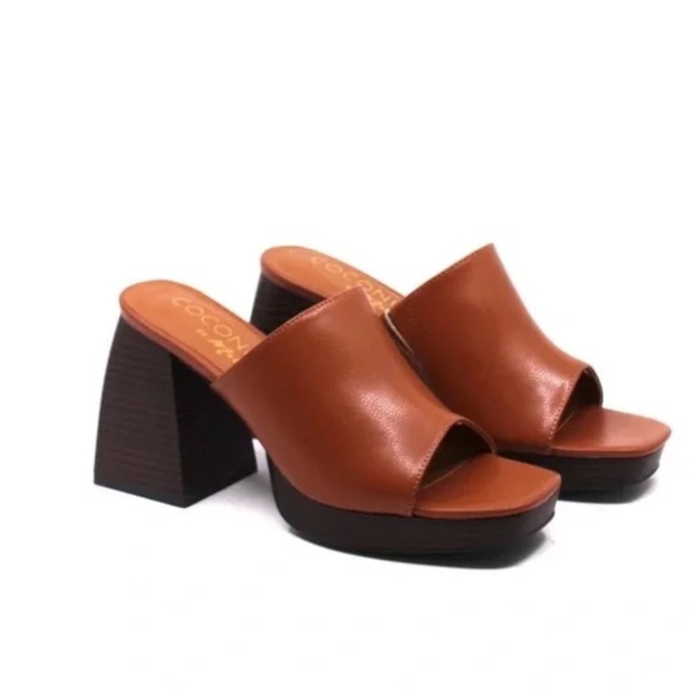 Coconuts by Matisse Tan Block Heel Mules
